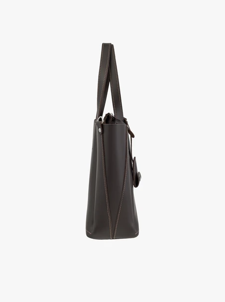 Dunkelbraune A4-Lederhandtasche