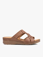 Hellbraune Flip-Flops mit Plateau