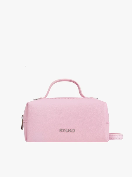 Hellrosa kleine Lederhandtasche