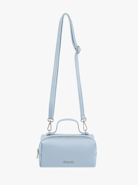 Kleine blaue Lederhandtasche