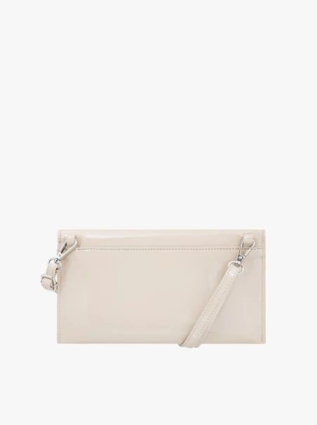 Beigefarbene Leder-Clutch