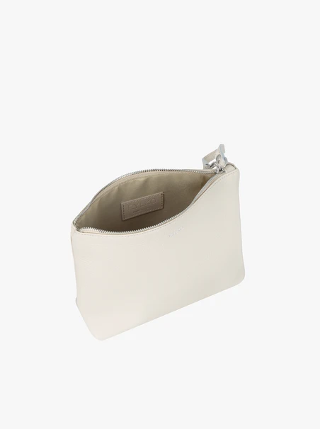 Cremefarbene Kosmetiktasche mittlerer Größe