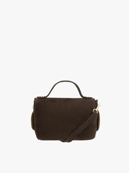 Kleine braune Velours-Handtasche
