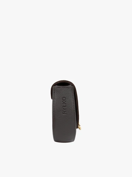 Dunkelbraune Lederhandtasche