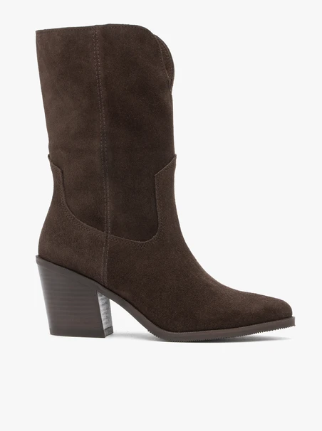 Dunkelbraune höhere Cowboystiefel