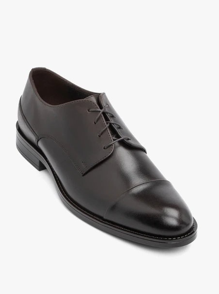 Braune elegante Halbschuhe aus Glattleder