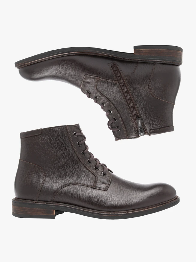 Dunkelbraune Vollnarbenlederstiefel
