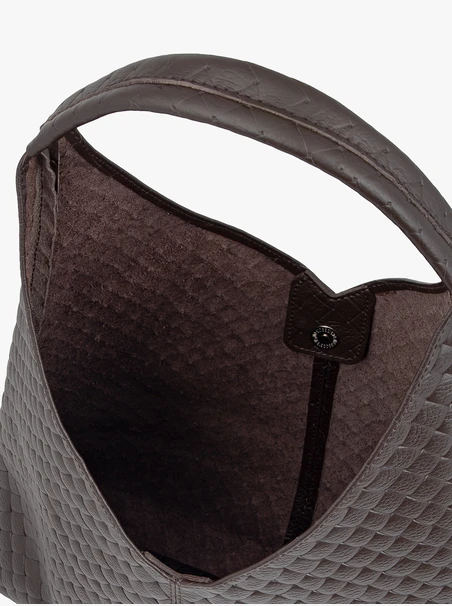Dunkelbraune Hobo-Handtasche aus Leder