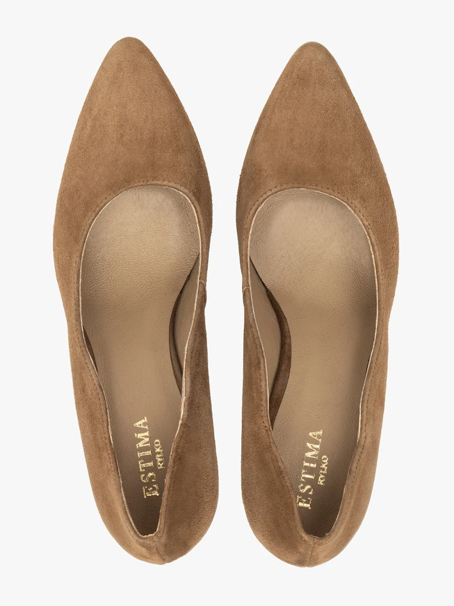 Stiletto-Pumps aus braunem Leder