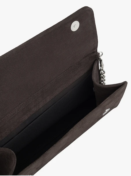 Dunkelbraune Handtasche aus Veloursleder