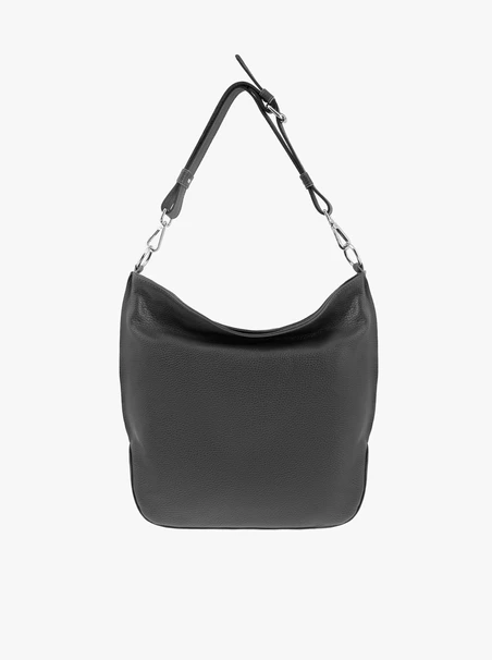 Dunkelgraue Lederhandtasche