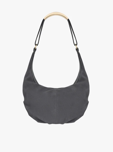 Dunkelgraue Hobo-Tasche