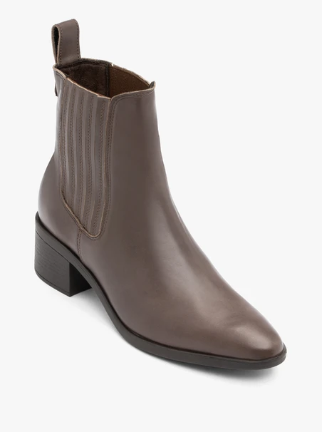 Hellbraune Stiefeletten aus Glattleder