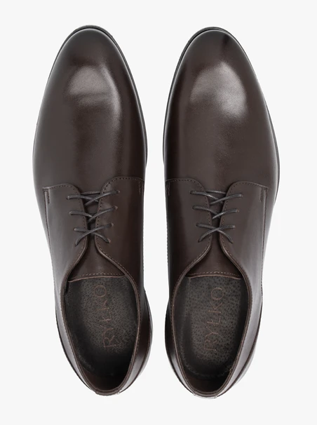 Dunkelbraune formelle Halbschuhe aus Leder