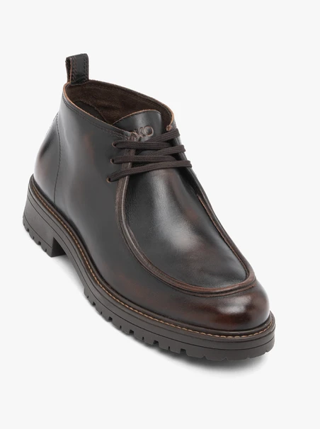 Dunkelbraune Vollnarbenlederstiefel