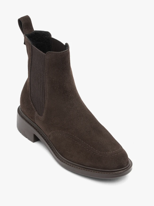 Braune Velours-Pantoffeln
