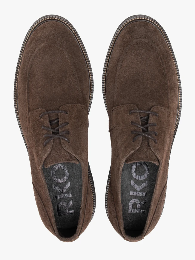 Halbschuhe aus dunkelbraunem Veloursleder
