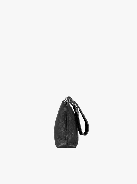 Schwarze Kosmetiktasche aus Glattleder