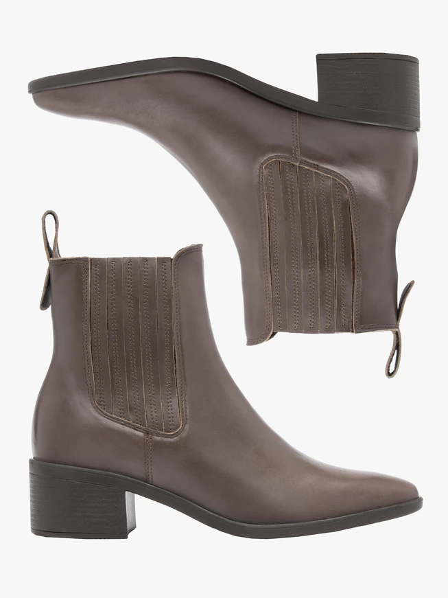Hellbraune Stiefeletten aus Glattleder