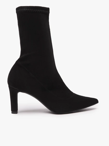Schwarze Stiletto-Stiefel mit Gummizug