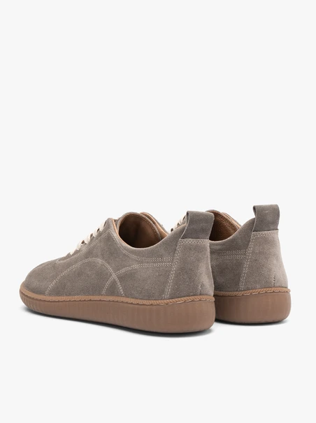 Halbschuhe aus dunkelgrauem Veloursleder