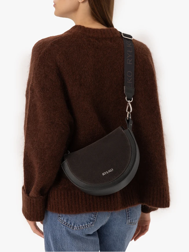 Dunkelbraune Crescent-Handtasche