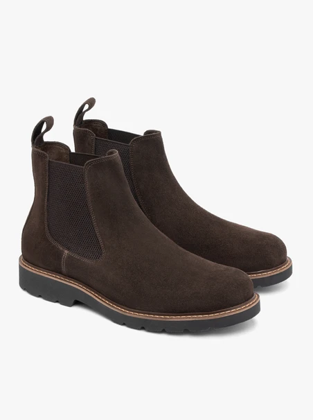 Dunkelbraune Velourspantoffeln