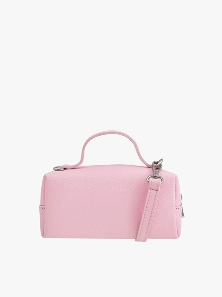 Hellrosa kleine Lederhandtasche