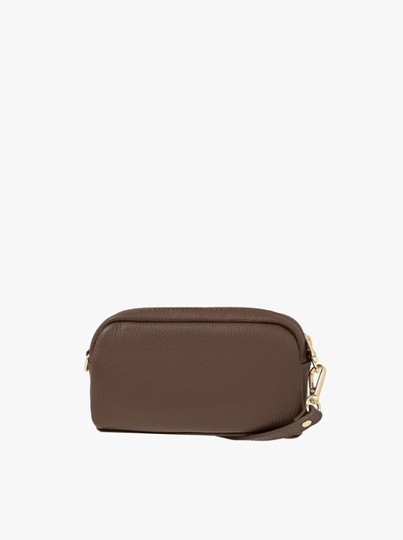 Handtasche aus hellbraunem Leder und Velours