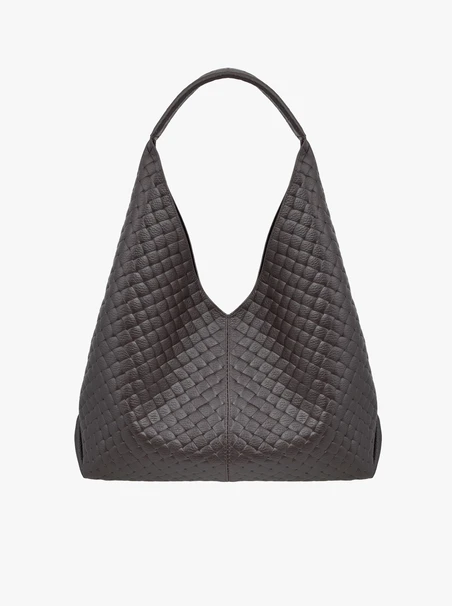 Dunkelbraune Leder-Hobo-Tasche