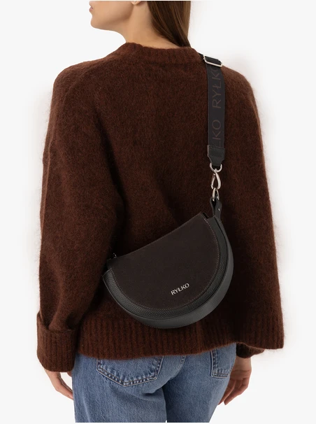 Dunkelbraune Crescent-Handtasche