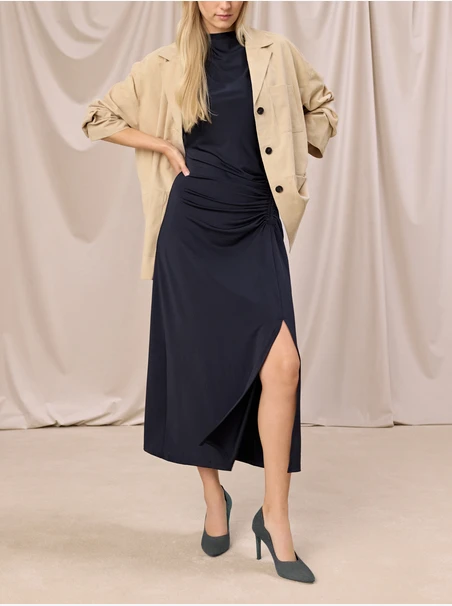 Graphitfarbene Stiletto-Pumps aus Veloursleder