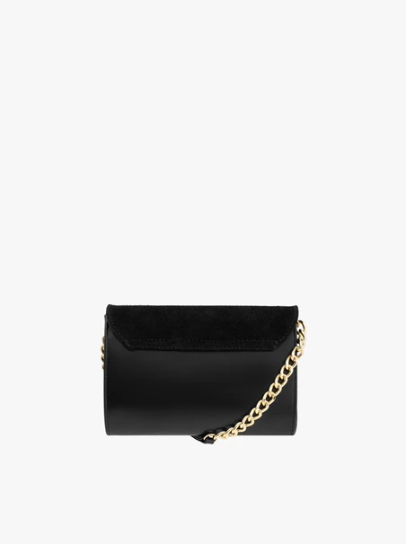 Schwarze Clutch Bag mit Kette