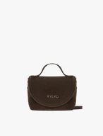 Kleine braune Velours-Handtasche