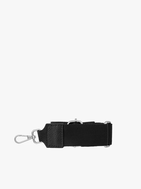 Schwarzer Handtaschenriemen aus Leder und Stoff