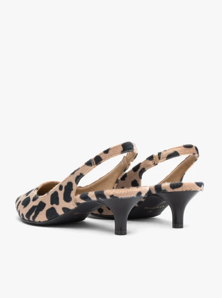 Slingback-Pumps mit Ozelot-Muster