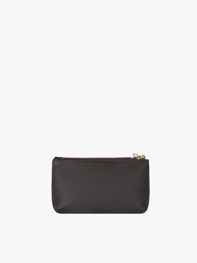 Braune Kosmetiktasche aus Glattleder