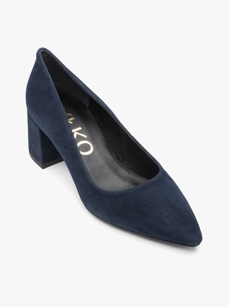 Marineblaue Stiletto-Pumps