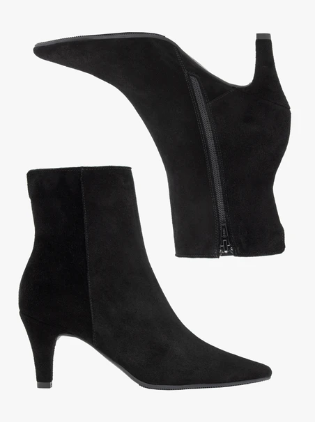 <p>Schwarze hohe Stiefeletten mit Stilettoabsatz</p>