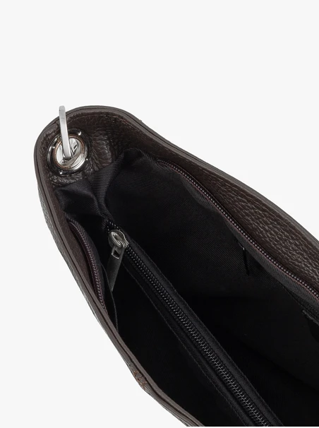 Handtasche aus dunkelbraunem Vollnarbenleder