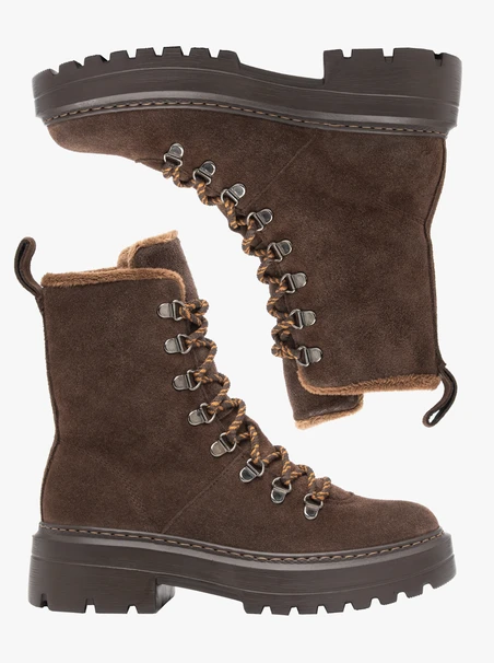Braune Schneestiefel zum Schnüren