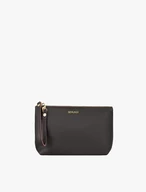Dunkelbraune Kosmetiktasche aus Glattleder