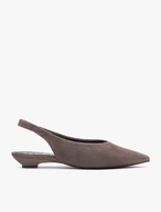 Dunkelbraune Pumps mit Slingback und spitzer Zehenpartie