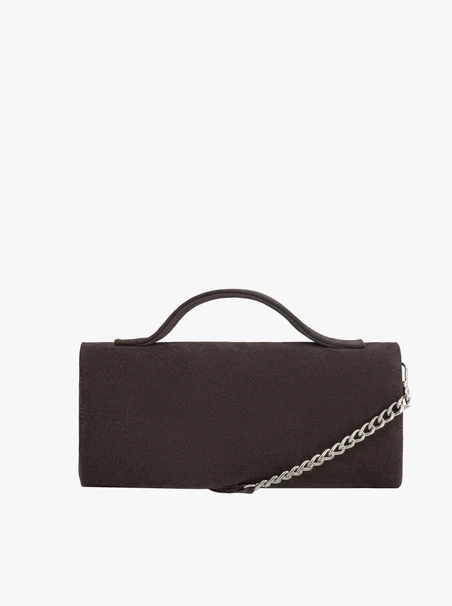 Dunkelbraune Handtasche aus Veloursleder