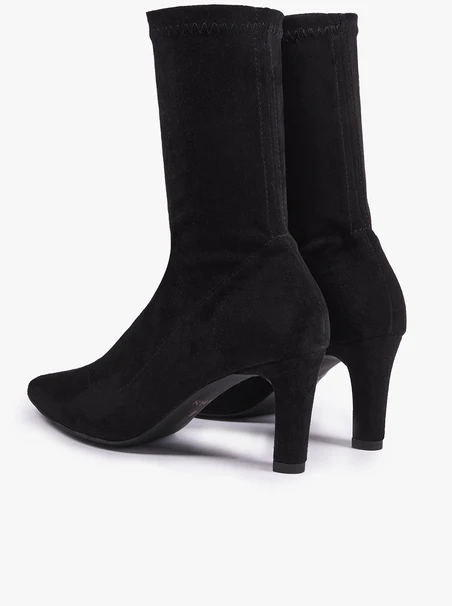 Schwarze Stiletto-Stiefel mit Gummizug
