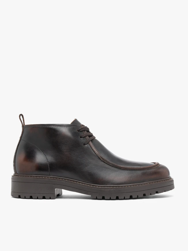 Dunkelbraune Vollnarbenlederstiefel