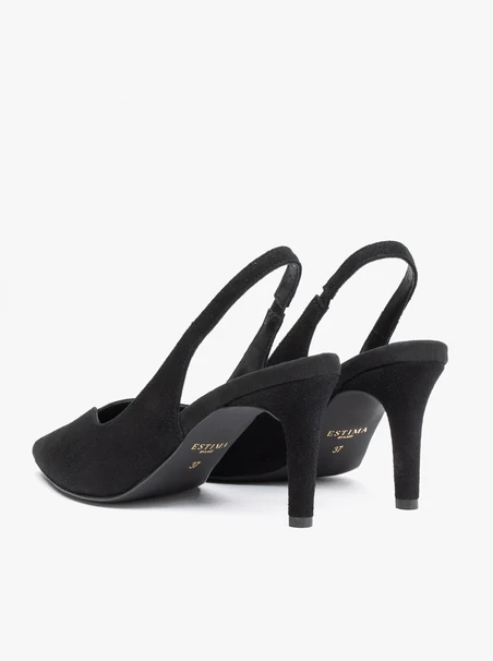 Schwarze Slingback-Pumps mit Stilettoabsatz