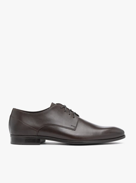 Dunkelbraune formelle Halbschuhe aus Leder