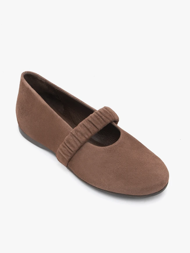 Braune Riemchen-Ballerinas