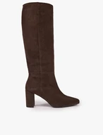Dunkelbraune Stiefel aus Veloursleder